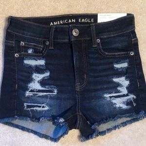 NEVER WORN: Ripped Dark Wash AE Hi-Rise Shorts